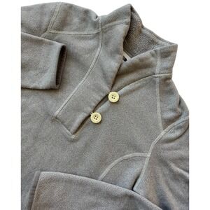 The North Face Womens M Fleece Pullover Diamond Pattern‎ 2 Button Collar Gray